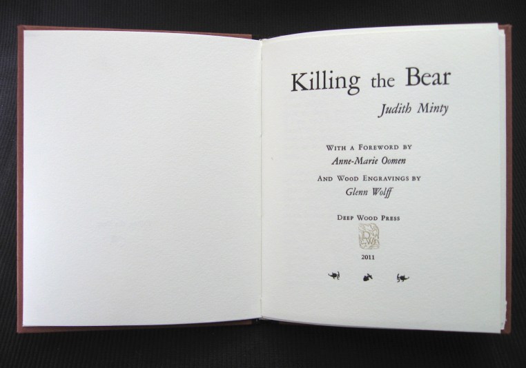 Title page from Killing the Bear by Judith Minty