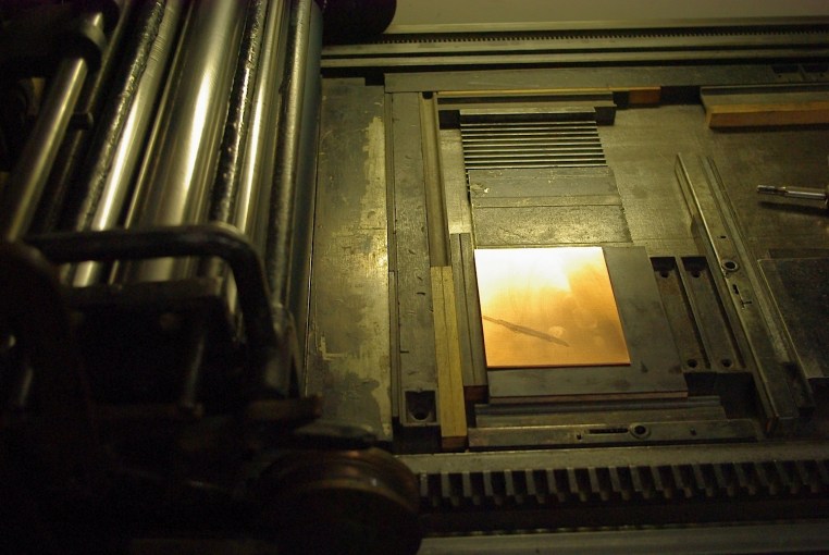 plate on a Vandercook OS 219