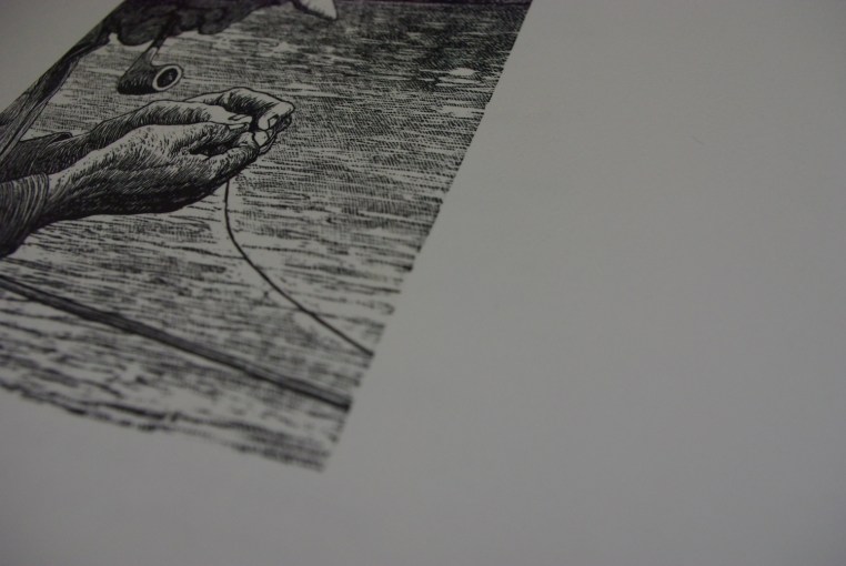 wood engraving printed over tone
