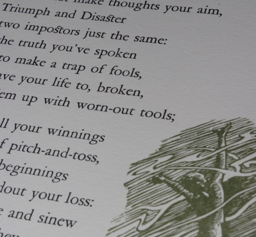 Wood engraving by Chad Pastotnik, detail of Garamond type.