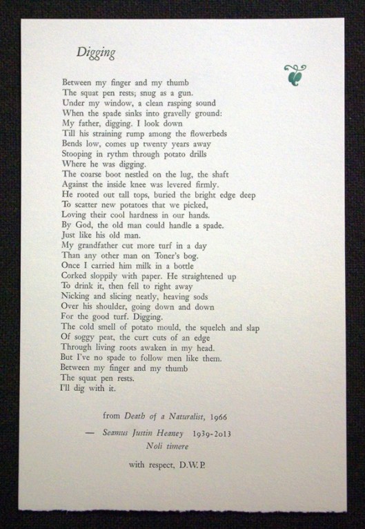 Digging, by Seamus Heaney