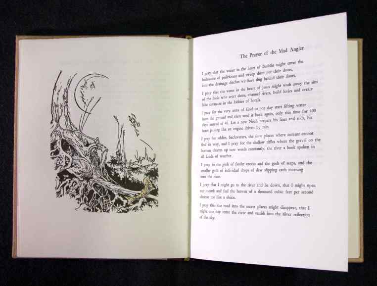 poem spread with wood engraving