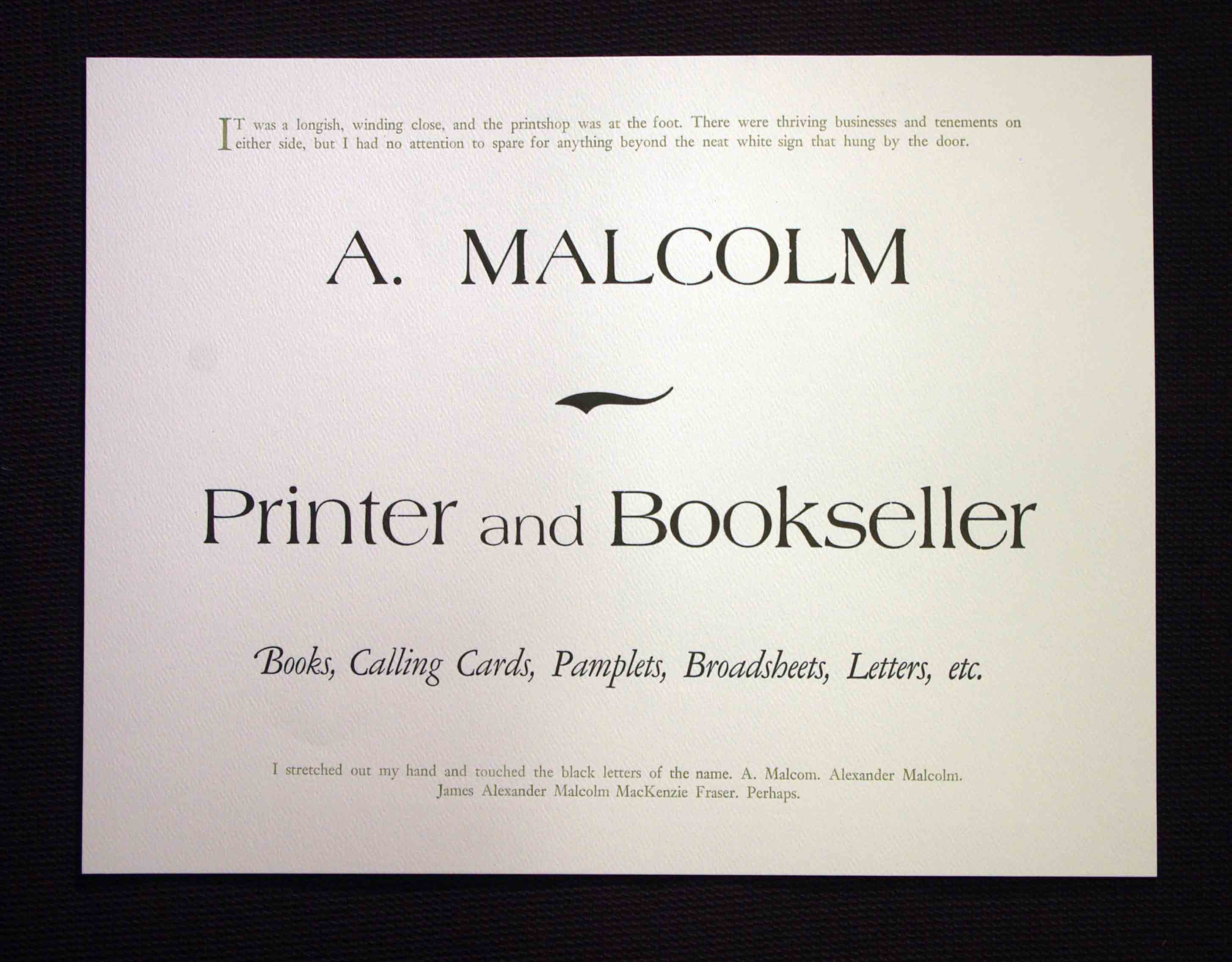 Diana Gabaldon keepsake